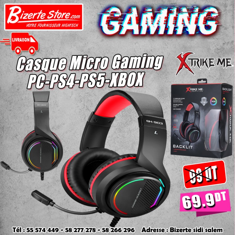 Casque Micro Gaming USB Xtrike Me GH-903 / RGB