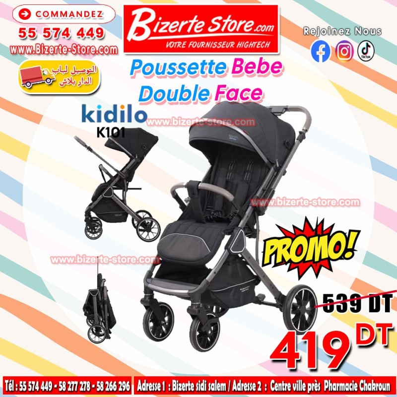 Poussette Bébé  Réversible Kidilo K101