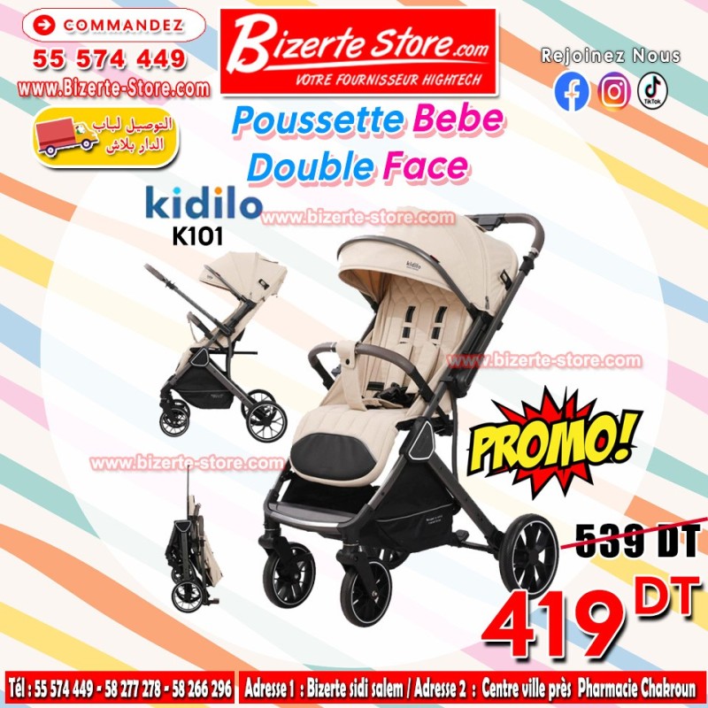 Poussette Bébé  Réversible Kidilo K101