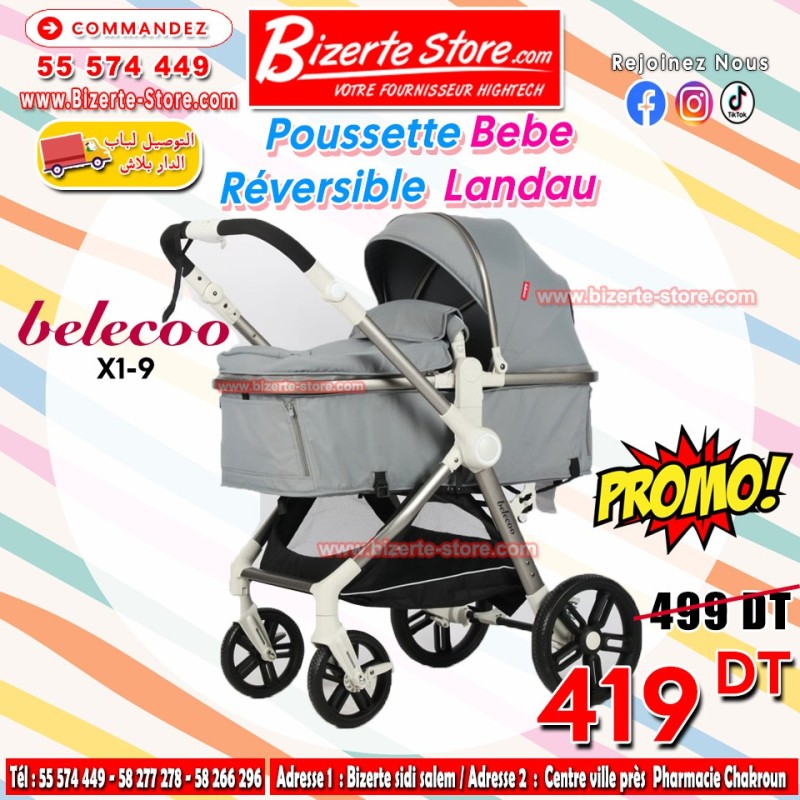 Poussette Landau Bébé Belecoo X1-9