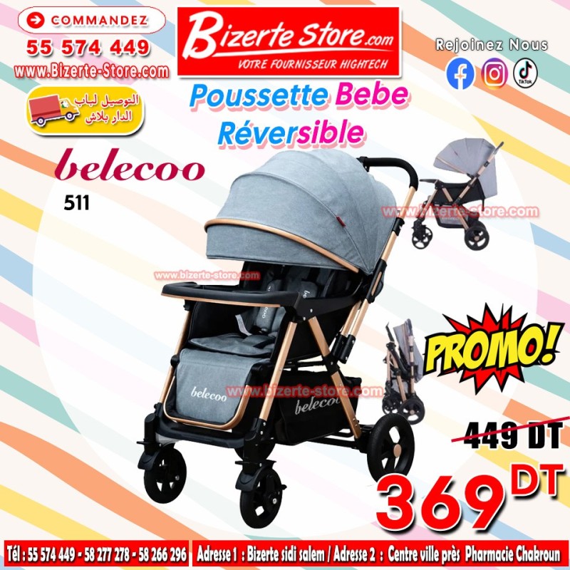 Poussette Bébé Belecoo 511 Réversible