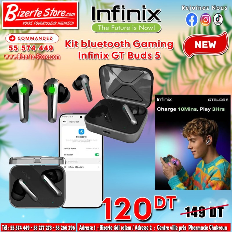 Écouteur Bluetooth Infinix GTBuds 5 XE39