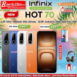 Smartphone Infinix Hot 70 4G 8Go 128Go