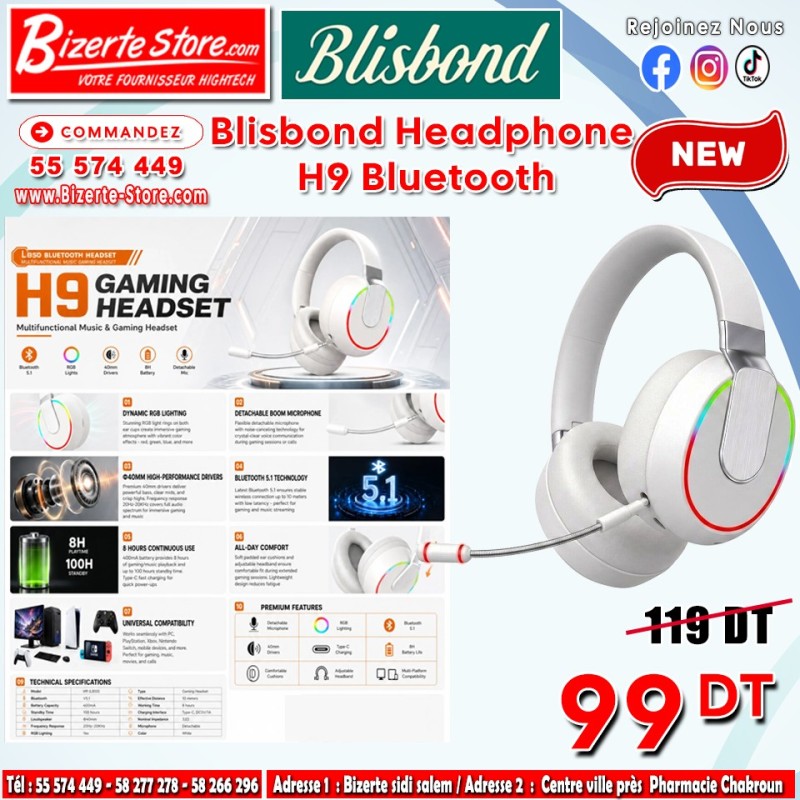 Casque Bluetooth  Blisbond H9
