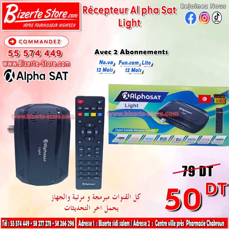 Récepteur Alphasat Light Noir