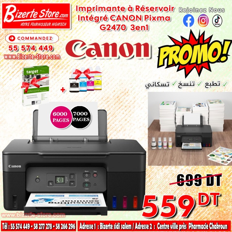 Imprimante à Réservoir Intégré CANON Pixma G2470  3en1