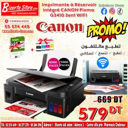 Imprimante à Réservoir Intégré CANON Pixma G3410 3en1 WIFI