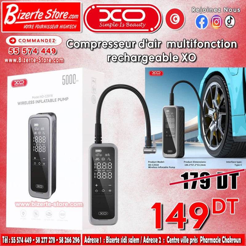 Compresseur d'air  multifonction  rechargeable XO-CZ018