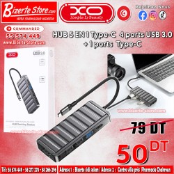 Hub USB 5 en 1 XO – 4 ports USB 3.0 + 1 port USB-C