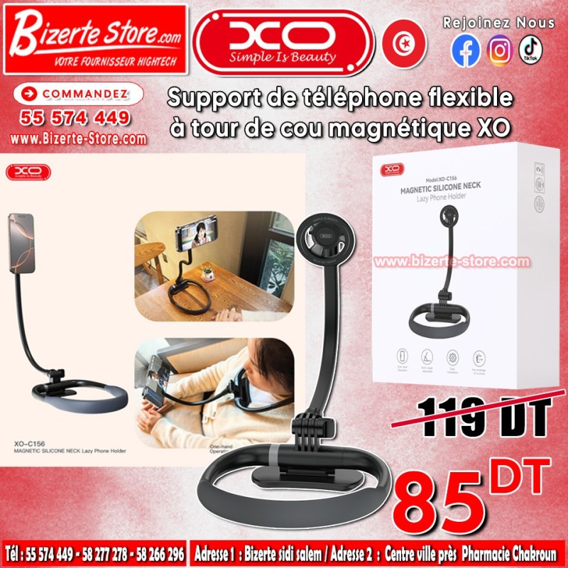Support de téléphone flexible à tour de cou magnétique XO