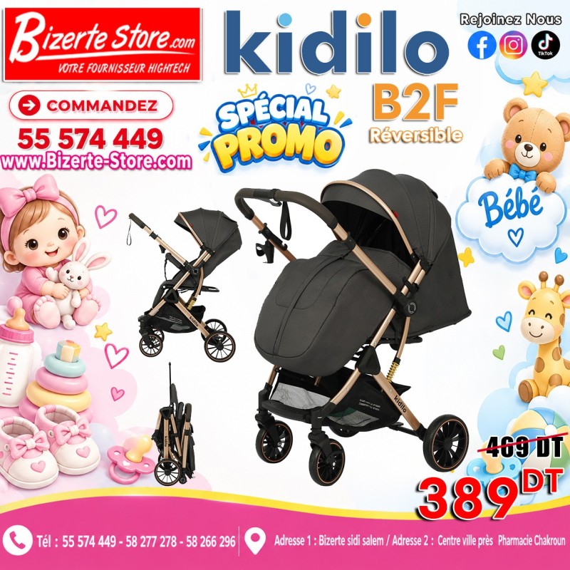 Poussette Bébé  Réversible Kidilo B2F