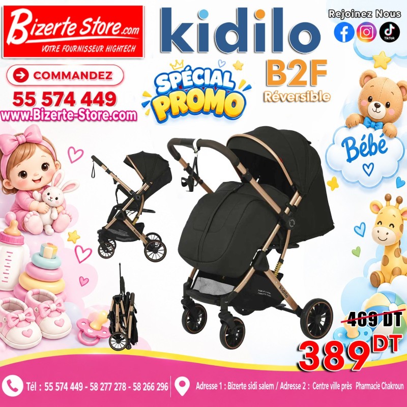 Poussette Bébé  Réversible Kidilo B2F