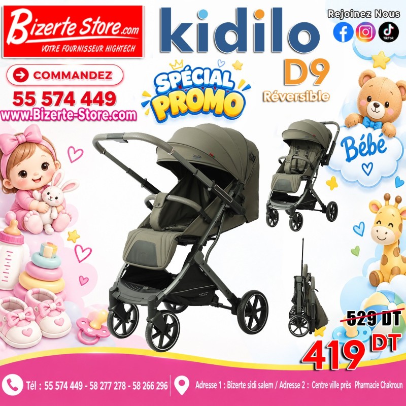 Poussette Bébé  Réversible Kidilo D9