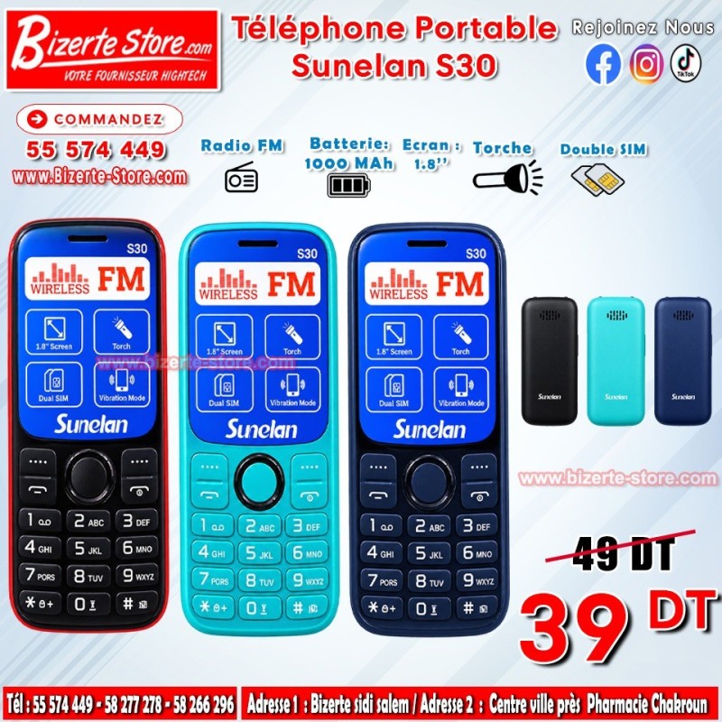 Téléphone Portable  Sunelan S30