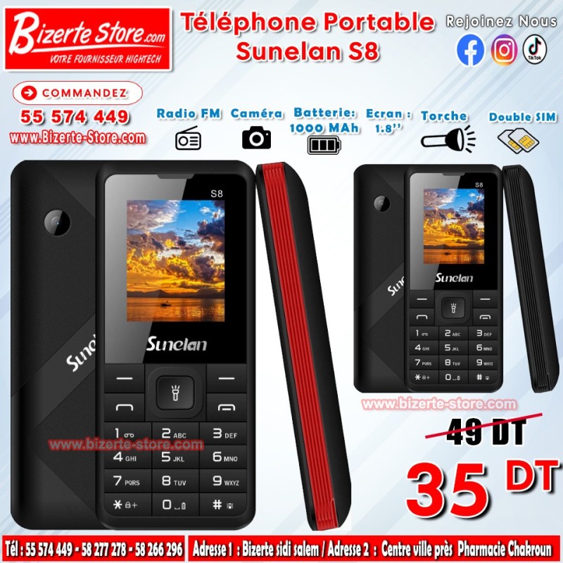 Téléphone Portable  Sunelan S8