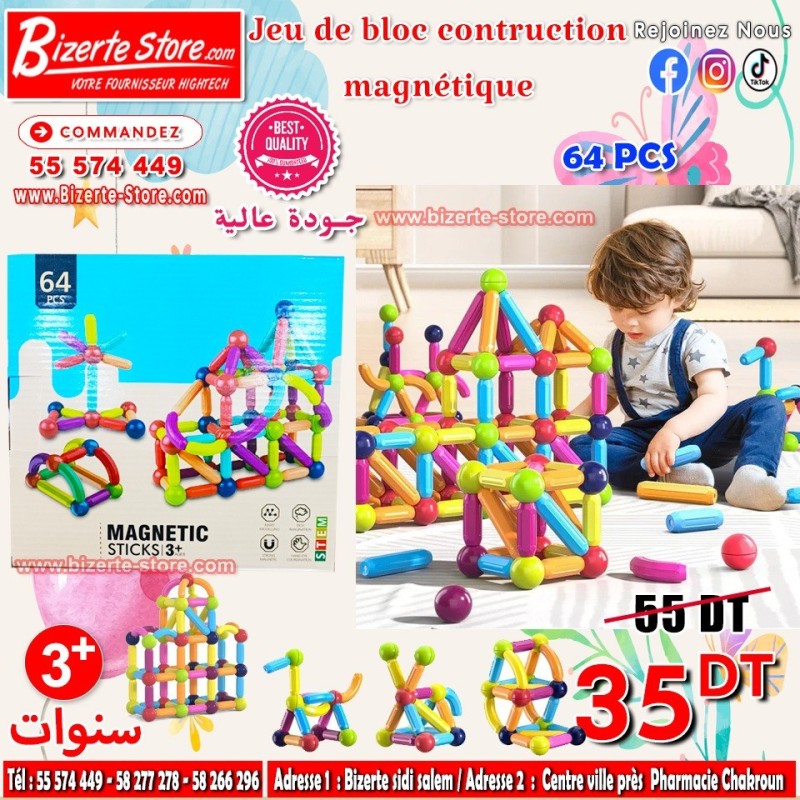 Jeu de Blocs de Construction Magnétiques