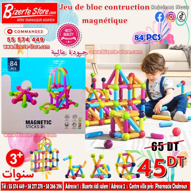 Jeu de Blocs de Construction Magnétiques