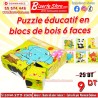Puzzle Éducatif en Blocs de Bois – 6 Faces