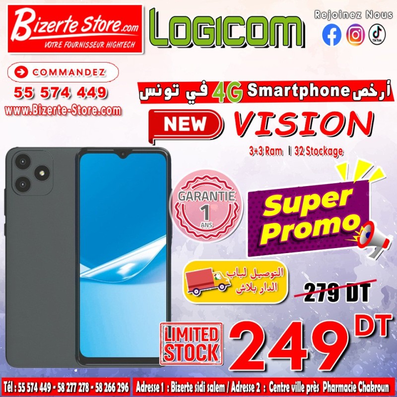 Smartphone Logicom Vision 4G 3Go 32Go