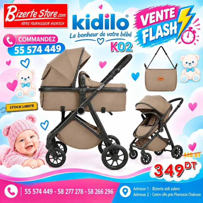 Poussette Landau Bébé Kidilo K02